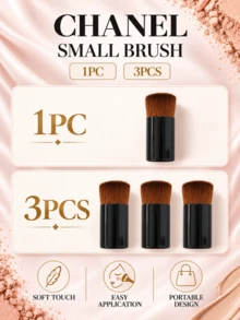 Chanel Small Brush 1PC/3PCS, 4cm*1.5cm Compact, Soft Bristles For Easy Blending, Suitable For Base Makeup, Foundation, Blush, And Touch-Ups - Small Brush - View 4