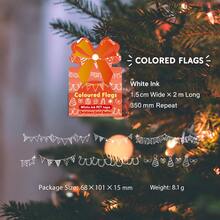 2m/Roll Christmas Carol Series PET Tape, INS Style Christmas Theme Bunting Scrapbook Material Stickers, DIY Decorative Stickers - Multicolor - View 9