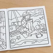 Girls' Time Cute & Comfortable Coloring Book, 24 Pages Children's Activity Workbook, Kids Reading & Writing Educational Toy, Fun Daily Life Theme Coloring Pages, Kindergarten & Home Early Education Learning Book - Blue - View 5