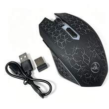 HXSJ Dual-Mode Wireless Mouse With Colorful Backlight, Rechargeable 2.4G Optical Mouse, Silent Left/Right Buttons, Plug-And-Play Computer Peripheral Accessory For Home And Office Use - View 11