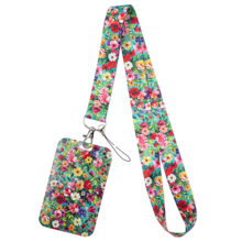 1 Piece Vibrant Wildflower Floral ID Badge Holder With Matching Lanyard, Colorful Garden Flower Print Card Holder For Student Office Work, Lovely Gift - Multicolor - View 13