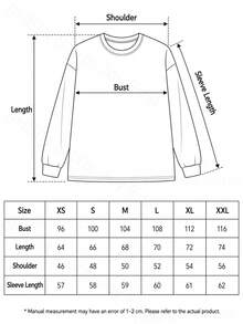 Women's Pure Cotton Washed Black Long Sleeve T-Shirt, Printed Top, Loose Fit, Slimming Design, Stylish Retro Black, Oversized - Black - View 3