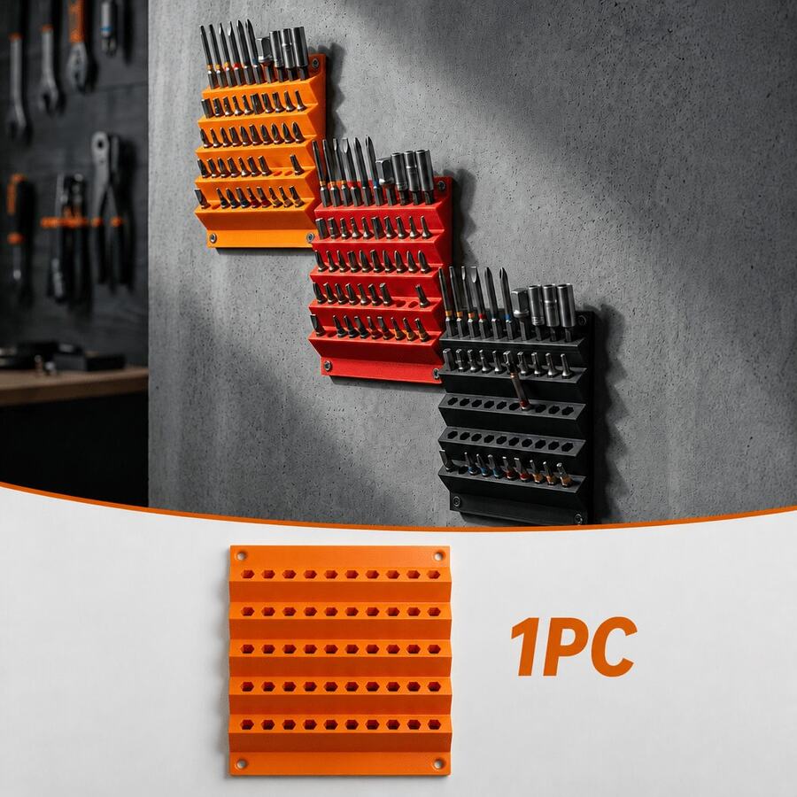 Wall-Mounted Drill Bit Storage Rack, Multi-Layer Wall-Mounted Hex Drill Bit Holder, Large Capacity Anti-Clogging Drill Bit Storage Organizer, Suitable For Screwdriver Bits And Drill Bits, Workshop Garage Tool Storage And Organization - Multicolor - View 1