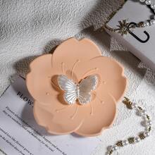 1pc Flower Plate Resin Storage Tray Ornament Mold, INS Heart-Shaped Dish Silicone Mold - A - View 10
