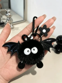 1pc Halloween Funny Plush Bat Monster Pendant Keychain Bag Charm Creative Party Gift - Multicolor - View 6