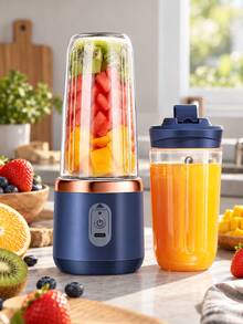 Alat Pembuat Jus Elektrik Portabel 400ml Nirkabel Mini, Gelas Pembuat Jus Buah, Dapat Diisi Ulang USB, Pembuat Smoothie Pribadi, Gelas Pembuat Jus Mini Nirkabel, Blender Buah dan Sayuran, Set Gelas Ganda Opsional, Blender Perjalanan Ringkas, Cocok untuk Dapur, Gym, Rumah, dan Perjalanan - MultiWarna - View 2