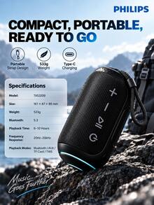 PHILIPS TAS3209 Wireless Bluetooth Speaker Portable Outdoor Speaker Waterproof High-Quality Bass Portable Computer Desktop Speaker Waterproof Design - View 6