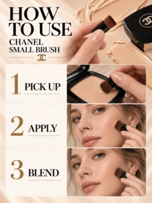 Chanel Small Brush 1PC/3PCS, 4cm*1.5cm Compact, Soft Bristles For Easy Blending, Suitable For Base Makeup, Foundation, Blush, And Touch-Ups - Small Brush - View 10