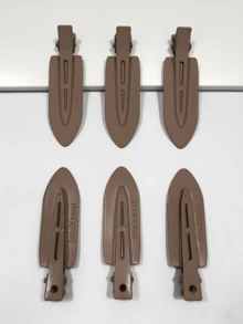 6pcs Metal U-Shaped Hair Clips, No-Crease Makeup Bangs Clips, Women's Hair Accessories - Coffee Brown - View 4