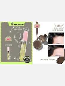 ETUDE My Lash Serum 9g + PANG PANG HAIR SHADOW 01 Dark Brown, Waterproof, Easy To Clean, Water And Sweat Resistant, 2pcs Set - 9g/0.31oz & 01 DARK BROWN - View 2