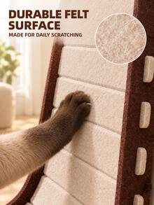 Alas Penggaruk Kucing Berbentuk L dari Felt Tahan Lama, Permukaan Penggaruk Vertikal dan Horizontal, Desain Pemasangan di Dinding Hemat Ruang, Pelindung Furnitur Kucing dan Anak Kucing Dalam Ruangan, Mudah Dipasang dan Dirakit, 23,6 Inci, 1 Buah - L - View 6