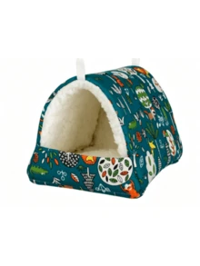 1pc Parrot Hamster Bird Nest, Random Color & Style, Thermal Lined Thickened Warm Winter Pet Bed, Parrot Hamster Supplies - A - View 7