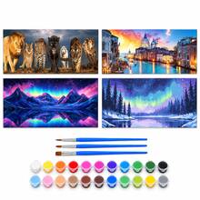 成人用數字油畫套裝 無框壓克力畫布 70x40cm/27.6x15.7in DIY家居裝飾，生日、父親節、聖誕節、母親節、情人節的絕佳禮物選擇 - 彩色 - 查看 10