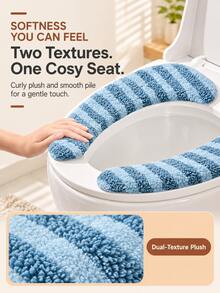 1 Pair - Autumn/Winter Toilet Seat Cover, Washable And Reusable Toilet Seat Pad, Memory Foam Plush Toilet Seat Cushion, Electrostatic Adsorption Adhesive, Soft And Non-Shedding Universal Waterproof Toilet Seat Ring Sticker, Toilet Seat Cover, Toilet Accessories, Cute Toilet Seat Pad And Toilet Seat Cover - Multicolor - View 11
