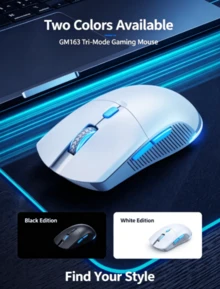 AOC GM 163 Wireless Bluetooth 3-Mode Rechargeable Mouse, Business Office Gaming Computer Tablet Universal - View 6