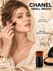 Chanel Small Brush 1PC/3PCS, 4cm*1.5cm Compact, Soft Bristles For Easy Blending, Suitable For Base Makeup, Foundation, Blush, And Touch-Ups - Small Brush - View 3