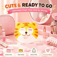 4 lembar masker DIY motif harimau lucu, bantalan masker kering non-woven polos, dapat disesuaikan untuk semua jenis kulit, lembaran masker kering motif harimau yang dikompresi, gunakan dengan essence untuk efek perawatan kulit bertema harimau instan di rumah, tidak menyebabkan iritasi dan bebas pewangi. - MultiWarna - View 2
