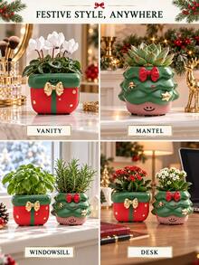1pc Cute Christmas Jewelry Holder, Santa Claus And Gingerbread Open Top Organizer For Rings, Earrings And Small Accessories, Festive Vanity Storage, Dresser Decor And Holiday Gift Idea - New Model - View 10