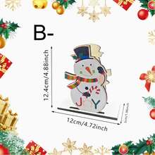 2D Flat - 1pc Christmas Wooden Tissue Holder Decoration, Classic Snowman Design Tissue Holder Holiday Decor Restaurant Tissue Storage Rack, Suitable For Home Dining Table, Bar Counter, Restaurant, Cafe, Kitchen Countertop And Office Desk - A - View 9