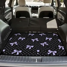 1pc Polka Dot Pink Bow Design Car Trunk Mat - All-Weather Cargo Liner With Fashionable Pink Bow Design, Easy-To-Clean Interior Protection, Suitable For Most Vehicles, Perfect For Valentine's Day, Mother's Day Gifts - Polka Dot Bow - View 5