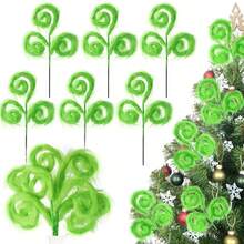 Funko Green Furry Curly Christmas Picks, Grinch Style Fluffy Curl Stems For Christmas Tree, Stocking & Vase Filler, Holiday Floral Arrangement Decor - One Size Fits All - View 3