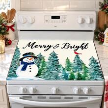 1pc Christmas Snowman Pattern, Kitchen Countertop Absorbent Drying Mat, Coffee Machine Mat, Pour-Over Coffee Pot Mat, Dish Drying Mat, Non-Slip Heat-Resistant Kitchen Mat, Table Mat, Breakfast Mat, Washing Machine Mat, Home Kitchen Dining Table Coffee Shop Bar Decor Mat, Holiday Party Housewarming Gift - Multicolor - View 1
