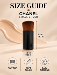 Chanel Small Brush 1PC/3PCS, 4cm*1.5cm Compact, Soft Bristles For Easy Blending, Suitable For Base Makeup, Foundation, Blush, And Touch-Ups - Small Brush - View 5