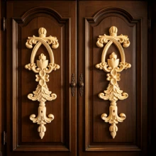2pcs Solid Wood Carving Stickers, Woodworking Supplies, Home Decorations, Suitable For Cabinets, Doors And Windows, Furniture, Background Walls, Entrances, Offices And Other Decorations, Holiday Decorations, DIY Decorations. - Multicolor - View 8
