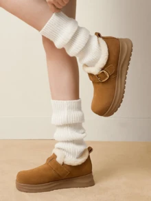 CAMEL CROWN Women's Winter Platform Snow Boots – Fleece-Lined, Warm, Height-Increasing, Casual, Versatile & Stylish - Caramel Color - View 2