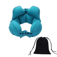 Portable Compressible Inflatable Neck Pillow, Travel Neck Support Pillow, Suitable For Airplane And Nap Inflatable Air Neck Rest - Multicolor - View 8