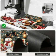 1pc Dish Drying Mat, Coffee Machine Mat, Christmas Pattern Dish Drying Mat, Christmas Atmosphere Tabletop Protector Mat, Christmas Theme Holiday Decoration Mat, Multi-Purpose Drying Mat, Home Gift, Tabletop Decor - XYLSD-1132 - View 9
