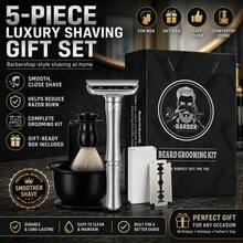 Men's Adjustable Double Edge Safety Razor, Classic Manual Shaving Razor, Smooth Close Shave, Easy To Clean, Durable Design, Black & Silver - Multi-color - View 1