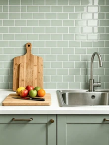1/10/20pcs Ubin Subway Hijau Muda Tempel dan Lepas, Ubin Backsplash PVC Perekat Sendiri, Stiker Ubin Saling Mengunci Tahan Air, Mudah Dipasang & Dibersihkan, Dekorasi untuk Meja Dapur, Dinding Kamar Mandi, Renovasi Rumah Penyewa - Stiker dinding imitasi ubin keramik - View 5