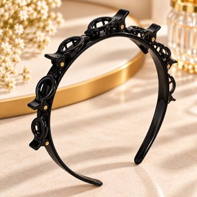 Tiara com Mini Presilhas para Cabelo – Penteado Prático e Estiloso – 1 Unidade