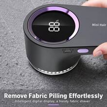 Electric Lint Remover, Pill Remover And Fabric Shaver, Dual Blade Design - Portable And Easy To Clean, Suitable For Home Or Apartment Use. Includes Battery Level Indicator (Great Christmas Gift) - Visual dust collection box - View 2