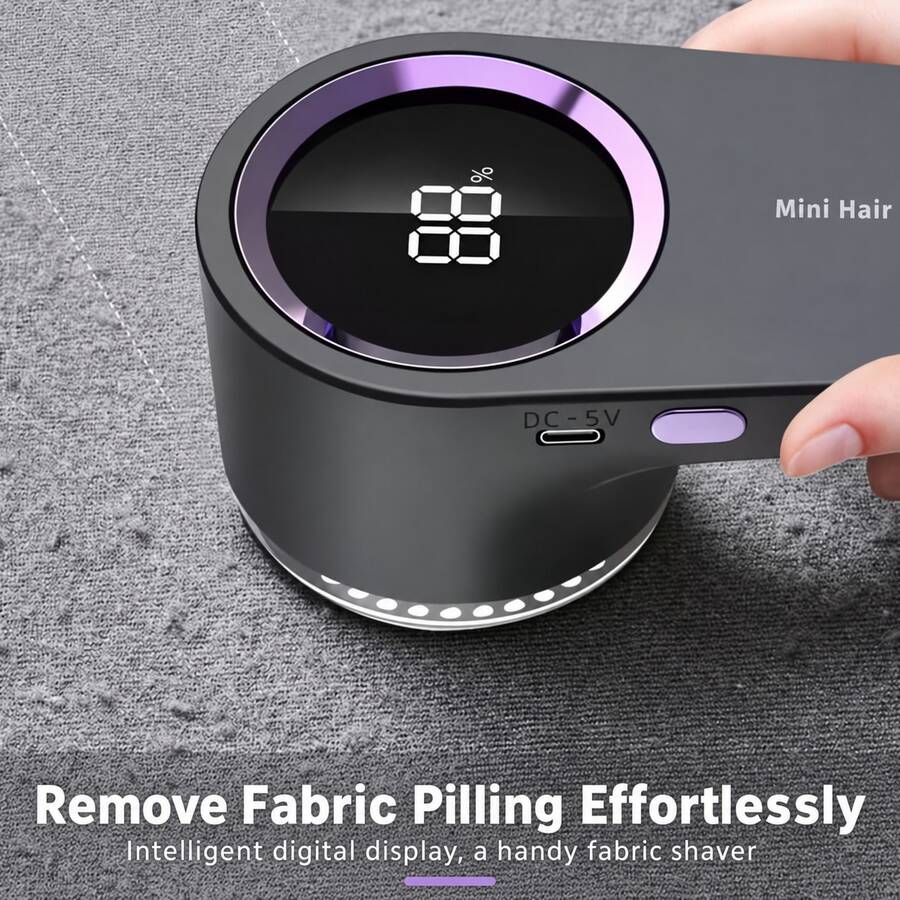 Electric Lint Remover, Pill Remover And Fabric Shaver, Dual Blade Design - Portable And Easy To Clean, Suitable For Home Or Apartment Use. Includes Battery Level Indicator (Great Christmas Gift)