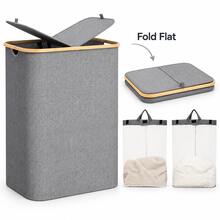 Naturepeak 150L Laundry Basket With Lid And Liner, Large Laundry Basket With Handles And Lid, Foldable Clothes Storage Organizer With Removable Inner Bag, For Clothes, Toys And Towels - 1 - View 3