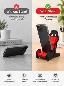 حامل هاتف بتصميم مقعد سيارة سباق إبداعي، حامل هاتف مكتبي قابل للتعديل، إكسسوارات مكتب ألعاب رائعة للرجال - مشاهدة 6
