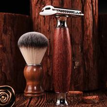 Upgrade Your Shave: Premium Safety Razor Grooming Set With Shaving Brush, Wooden Handle Razor & 10 Replacement Blades For A Smooth Wet Shave Every Day - Safety Tazor + Blade - View 3