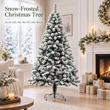 Floor Standing Christmas Tree With Snowflake Effect, Holiday Decor For Living Room, Lobby And Party - Green - View 9