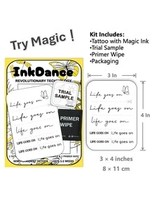 1 Set "Life Goes On" New Technology Tattoo Stickers, Semi-Permanent, English Quote, Handwritten Style, Cursive, Meaningful, Minimalist, Temporary Tattoo, Realistic Tattoo, Waterproof And Long-Lasting, Realistic Design, Plant-Based Formula, Ink Dance X143 - Black - View 3