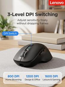 Lenovo Wireless Silent Mouse, Ergonomic Curved Grip, Stable Optical Sensor, Long Battery Life, Suitable For Home, Office, And Commuting - View 8