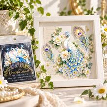 Peacock South Flight Series Galaxy Light Laser Gold PET Sticker Pack, Vintage Glamorous Peacock Planner Stickers, DIY Decorative Stickers - Multicolor - View 5