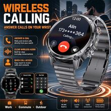 Men's Heavy-Resistant Outdoor Smart Watch, 1400mAh Large Battery, LED Flashlight And Compass 1.7 Inch Large Screen, Wireless HD Call, 120+ Sports Mode, IP68 Waterproof, Compatible With IPhone And Android System - View 3
