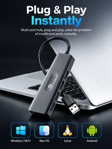 ASUS HA402 USB Hub, USB 2.0, 4-Port High-Speed Data Transfer, Easy Hard Drive Access, Supports 4-Port Connection, Plug And Play - View 5