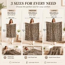 1pc Leopard Print Faux Rabbit Fur Blanket, Double Layer Warm Faux Rabbit Plush Throw Blanket, All-Season Multi-Functional Decorative Blanket For Living Room Bedroom Sofa, Great Gift For Family - Khaki Heart Leopard Print - View 2