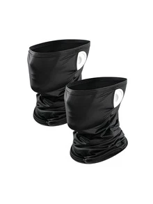 1 buah/2 buah/3 buah Masker Pelindung Wajah Unisex Warna Polos dengan Tali Telinga, Bernapas untuk Aktivitas Luar Ruangan, Memancing, Bersepeda, dan Perjalanan, Penutup Leher Serbaguna - Hitam - View 8