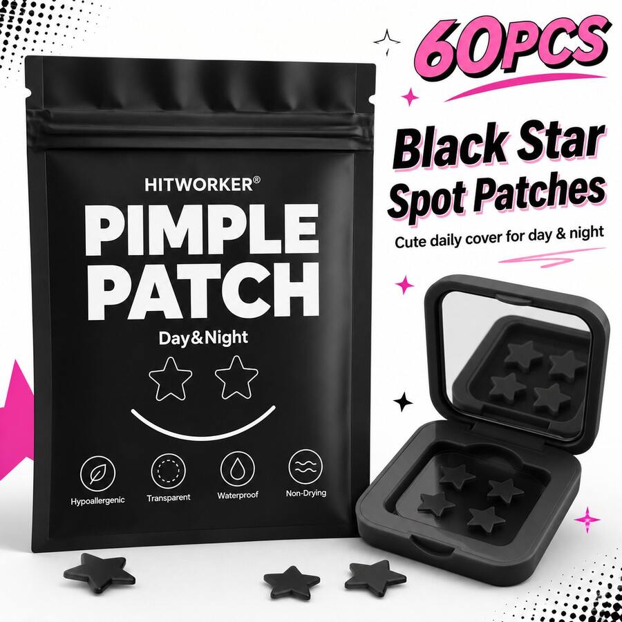 60PCS Star Stickers Mirror Box, Suitable For All Skin Types, Home Essential, Includes Mirror, Pocket Mirror, Compact And Portable - Multicolor - View 1