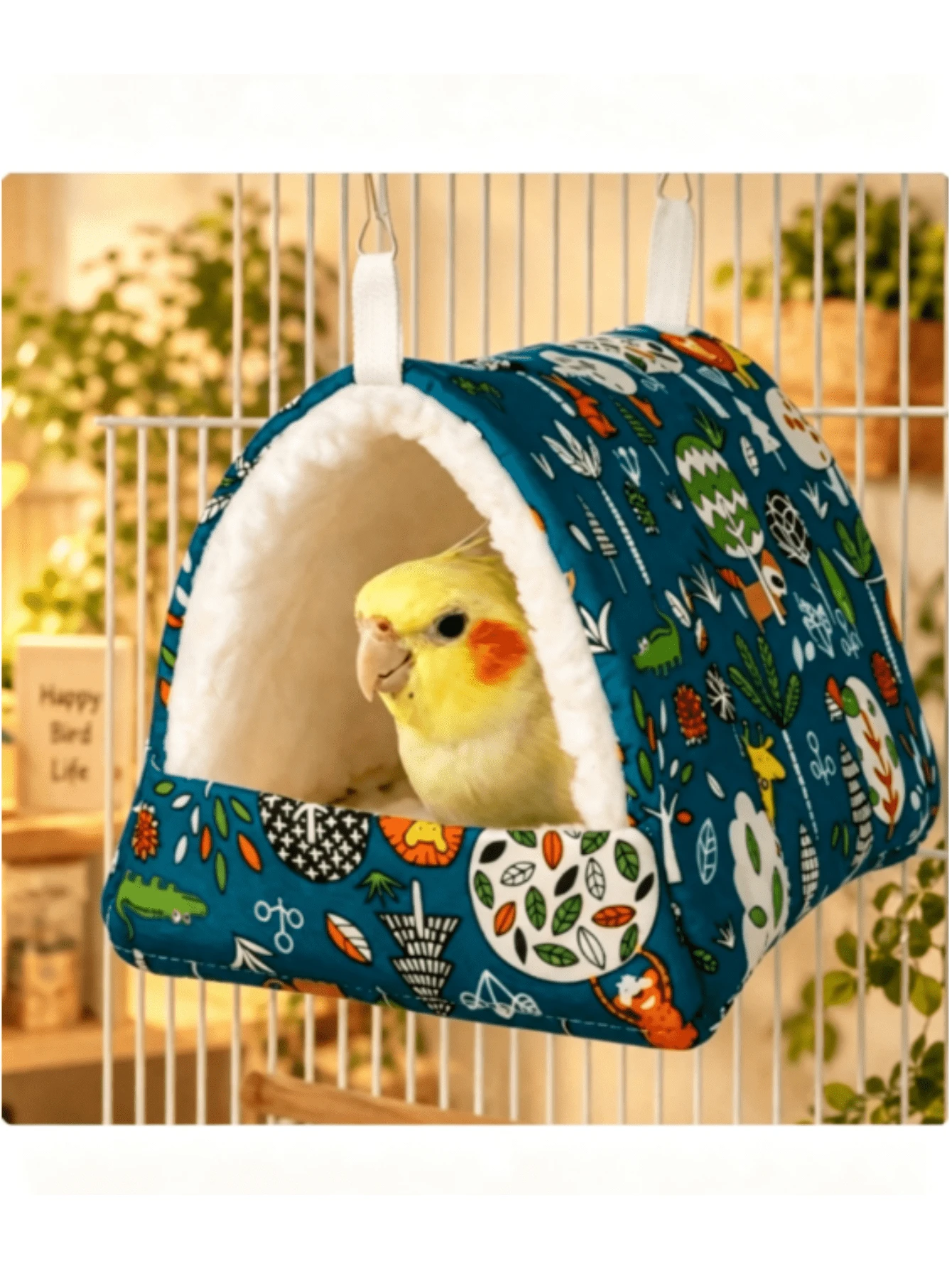 1pc Parrot Hamster Bird Nest, Random Color & Style, Thermal Lined Thickened Warm Winter Pet Bed, Parrot Hamster Supplies - A - View 1