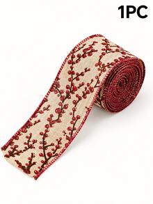 Julband i linne, flera tryckta mönster tillgängliga, röd- och svartrutig textur. Dekorativt julband för DIY, används för julgransinslagning, presentförpackning, kransdekoration och juldisplay i fönster. Julfestartikel, julpresentbuntning, handgjort dekorationsmaterial för att skapa en varm julstämning, lämpligt för juldekoration i hem och butik. - Flerfärgad - Visa 14